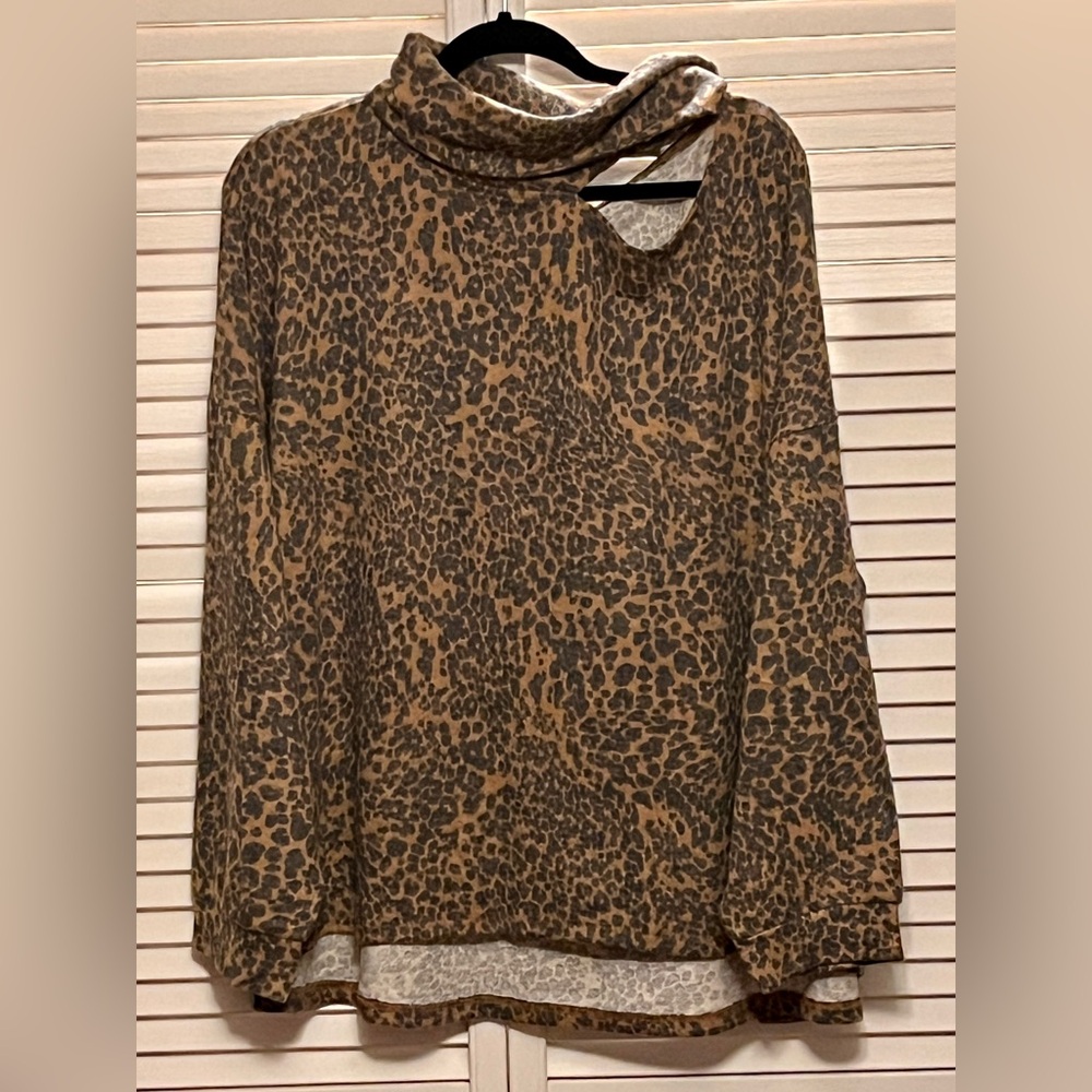 Terra & Sky Leopard Patterned Top